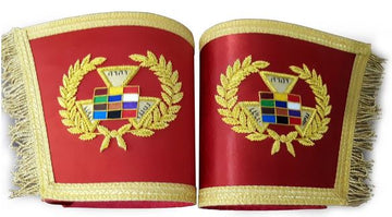 Past Grand High Priest Gauntlet Cuff Set, Royal Arch PGHP Masonic Cuffs